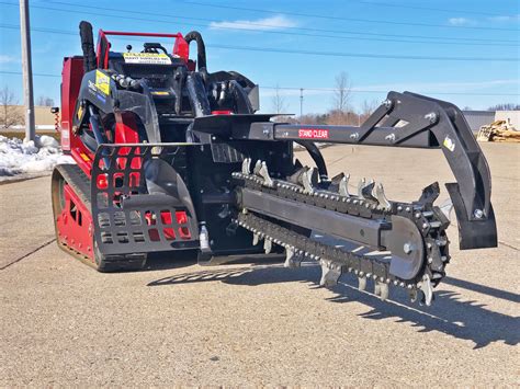 single point skid steer trencher|trencher attachment rental.